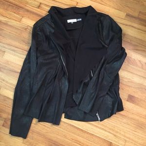 Calvin Klein faux suede Moto jacket, black, large